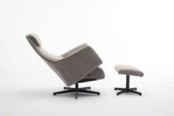 Drehsessel mit Hocker - Grau