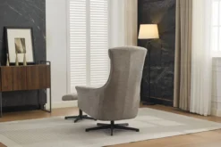 Drehsessel mit Hocker - Grau
