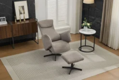 Drehsessel mit Hocker - Grau