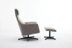 Drehsessel mit Hocker - Grau