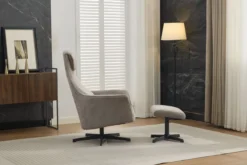 Drehsessel mit Hocker - Grau