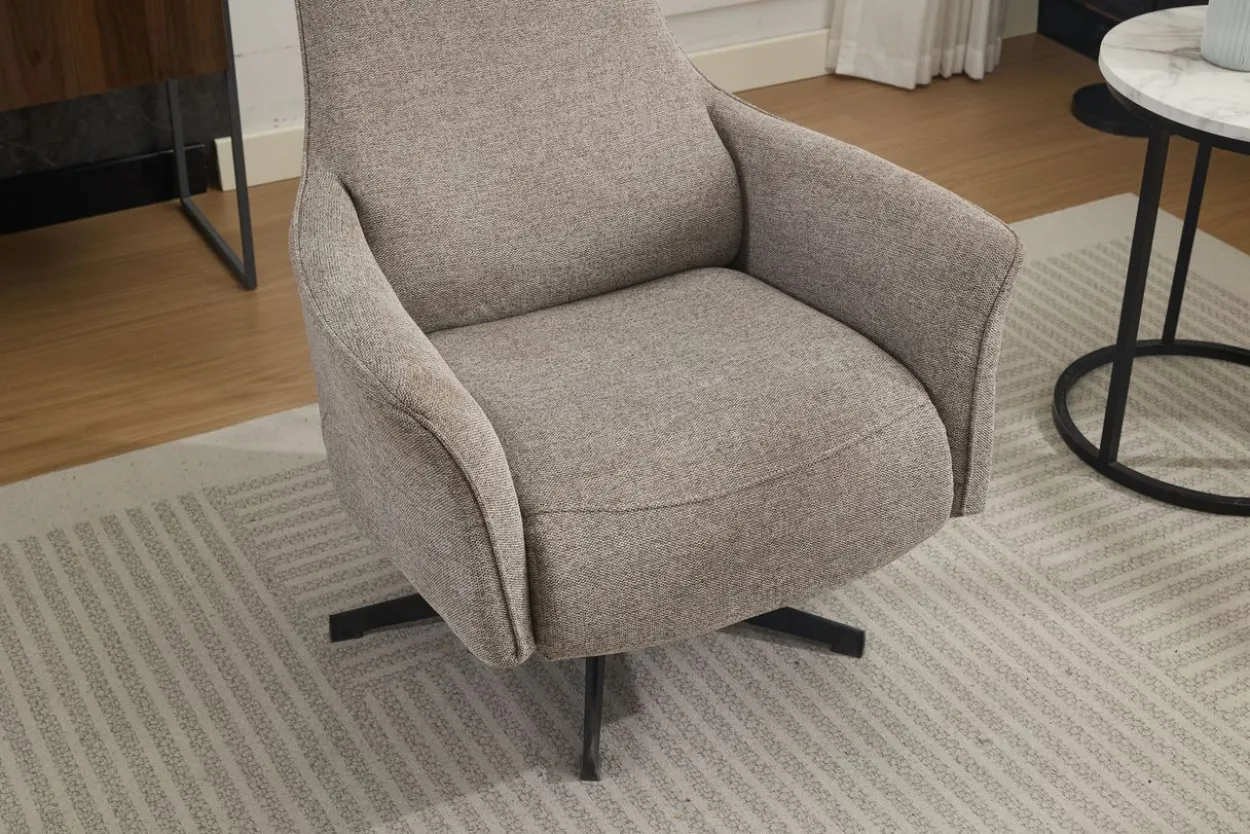 Drehsessel mit Hocker - Grau