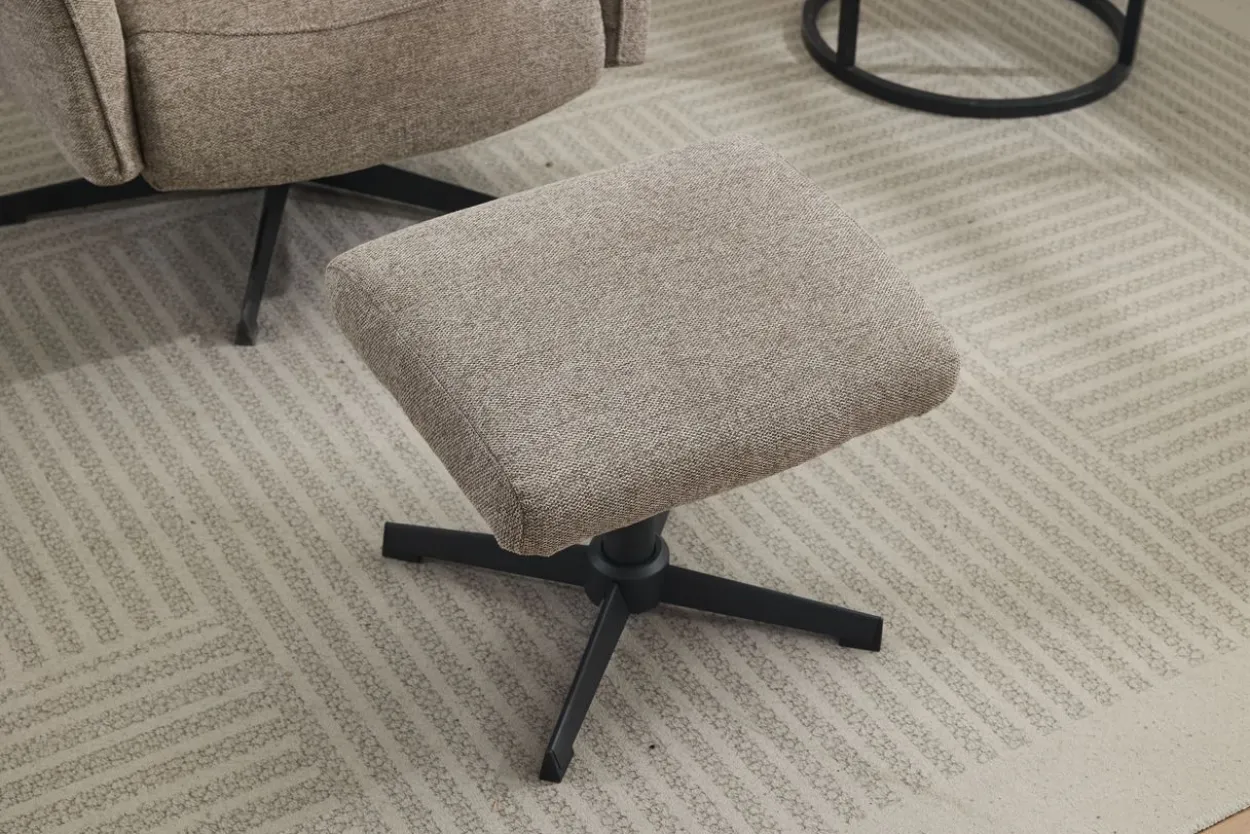 Drehsessel mit Hocker - Grau