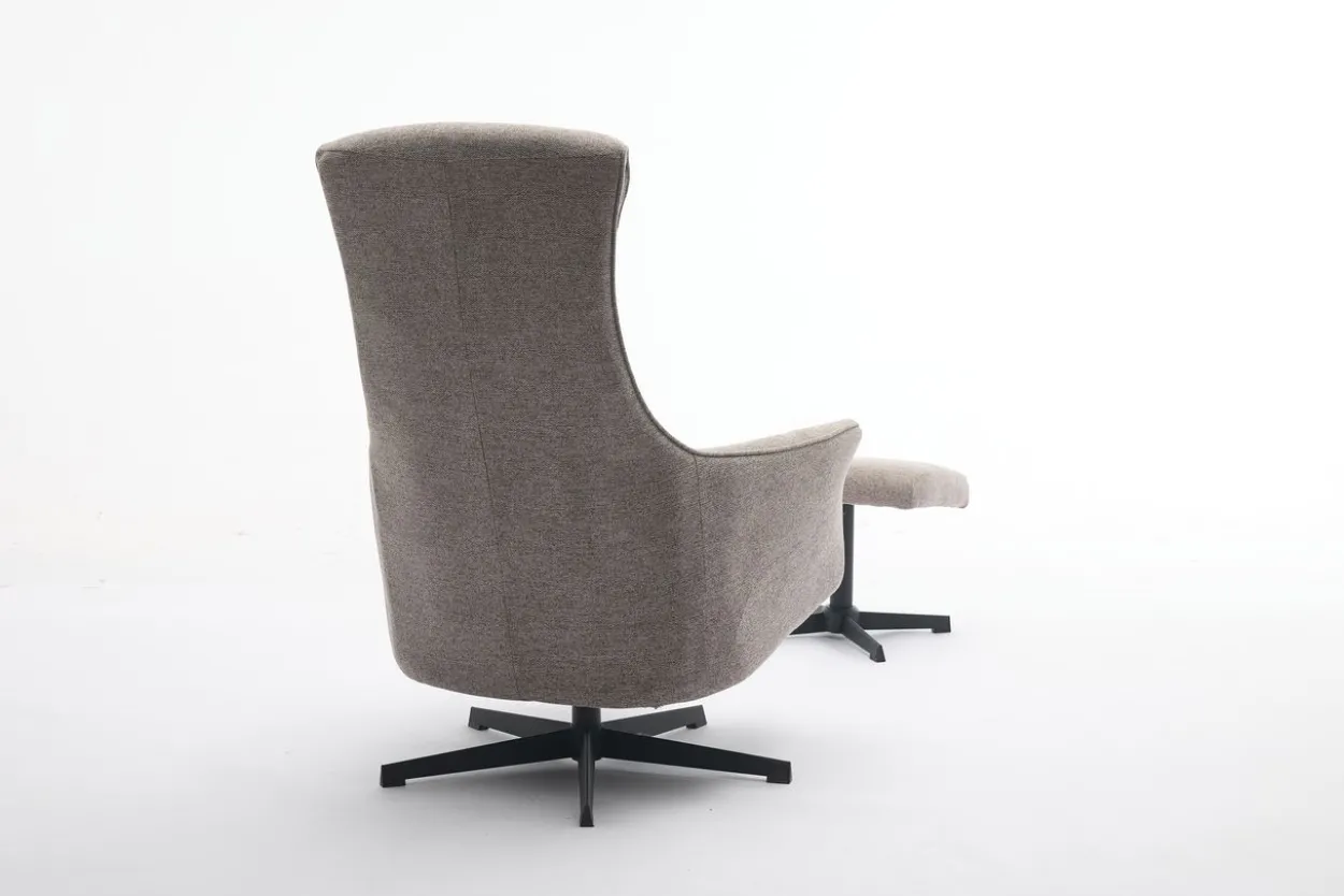 Drehsessel mit Hocker - Grau