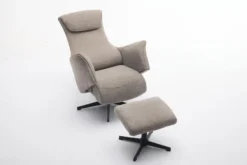 Drehsessel mit Hocker - Grau