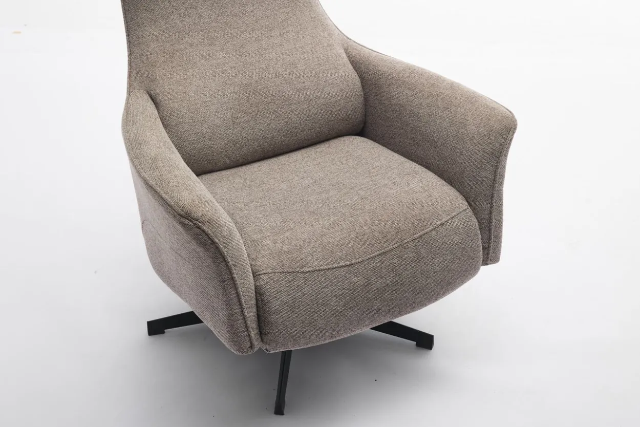 Drehsessel mit Hocker - Grau