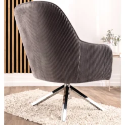 Drehsessel mit Samtbezug, ca. 76 cm x 67 cm x 85 cm - Grau