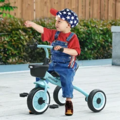 Dreirad, Kinderfahrrad mit Fahrradkorb, Kinderrad für Kinder 2-5 Jahre
