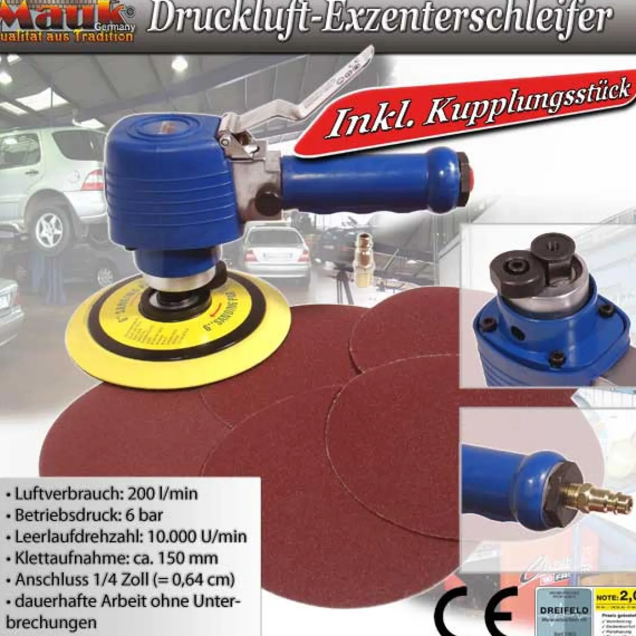 Druckluft Exzenterschleifer 15 cm