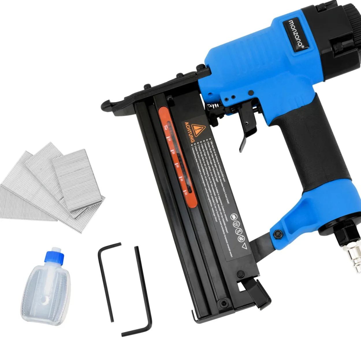 Druckluft Tacker Set 24x22,5x5,6cm blau schwarz