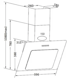 Dunstabzugshaube 9039X Glas 60 cm