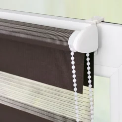 Duo-Rollo Klemmfix, ohne Bohren - Dunkelbraun, 45 cm x 150 cm (B x L)