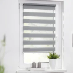 Duo-Rollo Klemmfix, ohne Bohren - Grau, 45 cm x 150 cm (B x L)