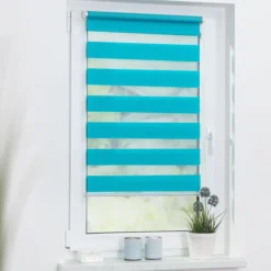 Duo-Rollo Klemmfix, ohne Bohren - Blau, 80 cm x 200 cm (B x L)