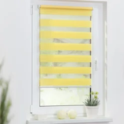 Duo-Rollo Klemmfix, ohne Bohren - Gelb, 90 cm x 220 cm (B x L)