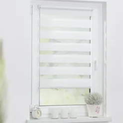 Duo-Rollo Klemmfix, ohne Bohren - Weiß, 65 cm x 150 cm (B x L)