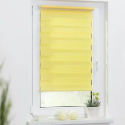 Duo-Rollo Klemmfix, ohne Bohren - Gelb, 80 cm x 150 cm (B x L)