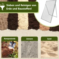 Durchwurfsieb 100x60cm, Gartensieb aus Stahl