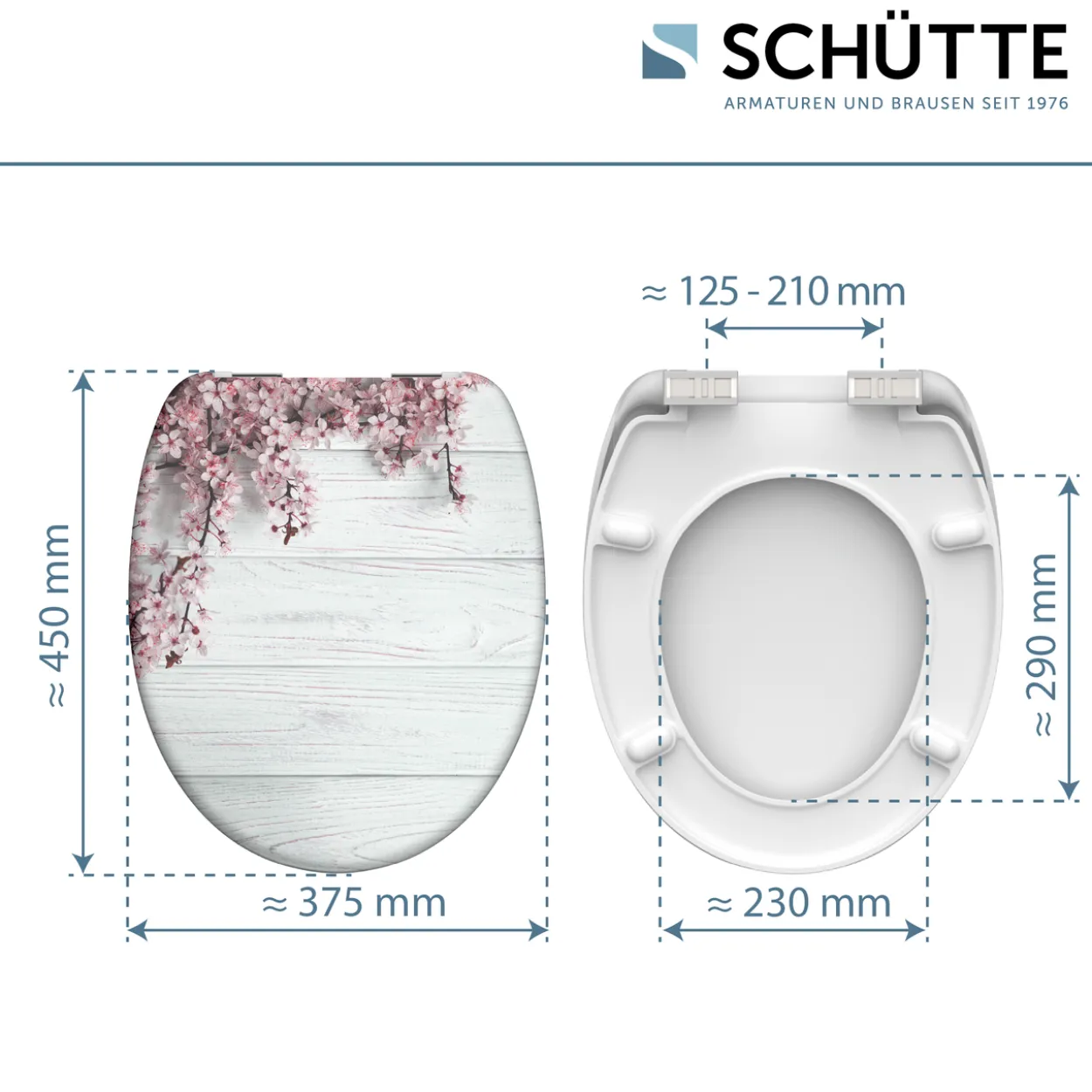 Duroplast WC-Sitz FLOWER&WOOD, mit Absenkautomatik