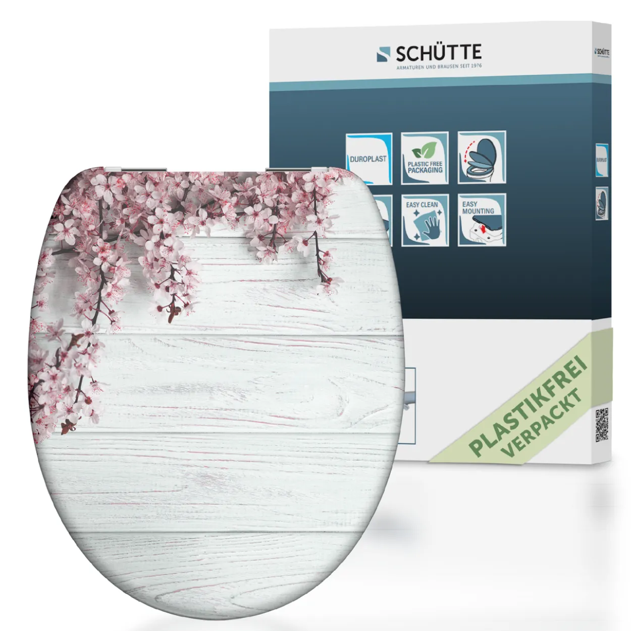 Duroplast WC-Sitz FLOWER&WOOD, mit Absenkautomatik