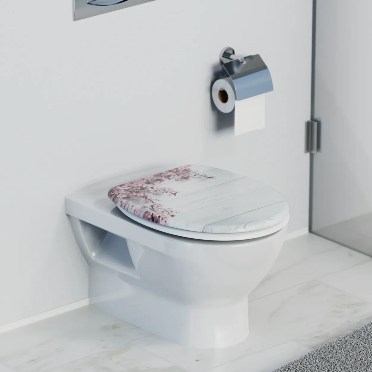 Duroplast WC-Sitz FLOWER&WOOD, mit Absenkautomatik