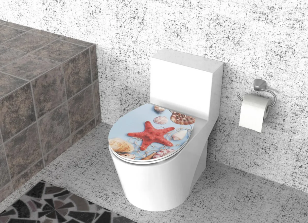 Duroplast WC-Sitz Water Printing Muschelnetz
