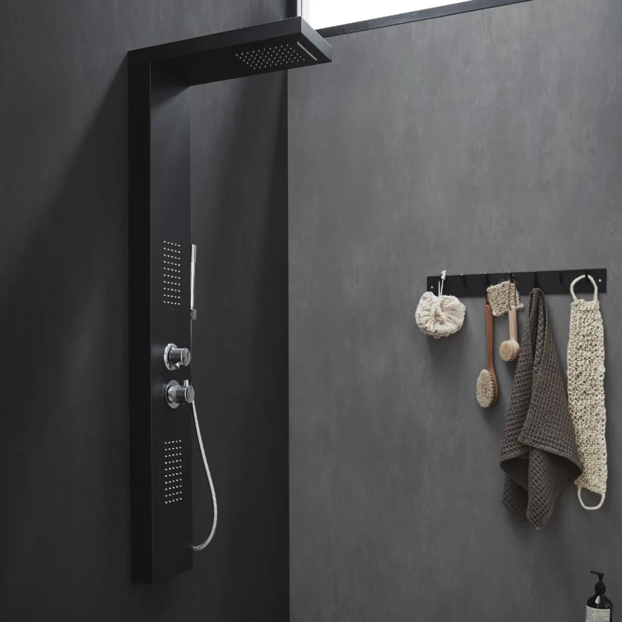 Duschpaneel CASCATA - black
