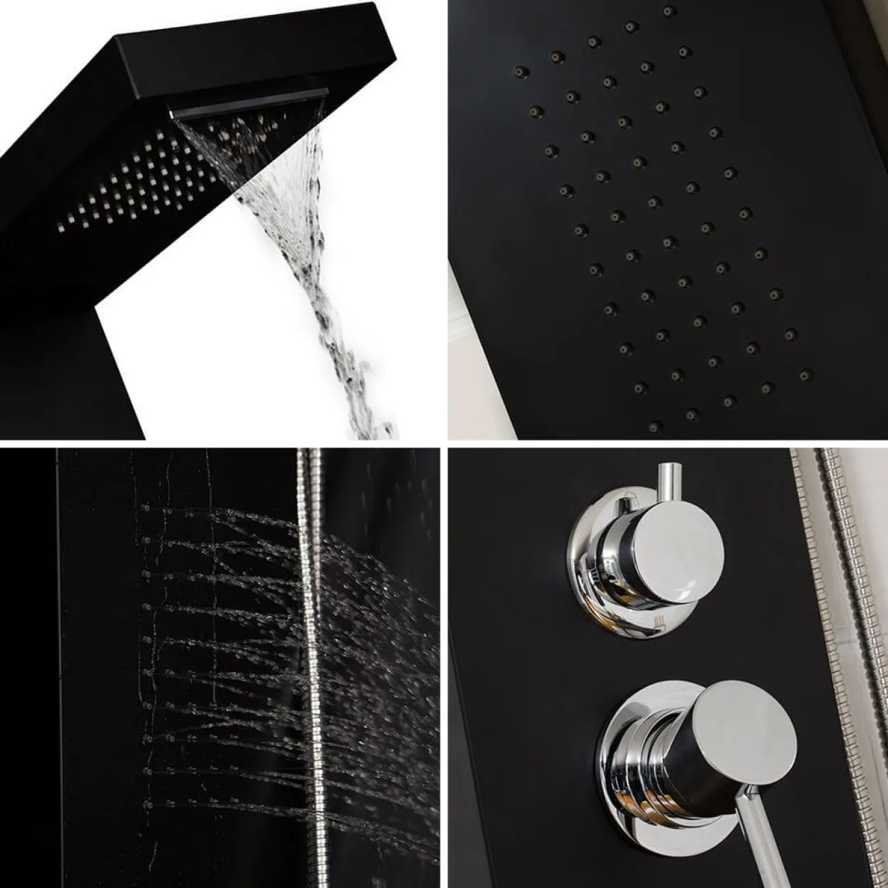 Duschpaneel CASCATA - black