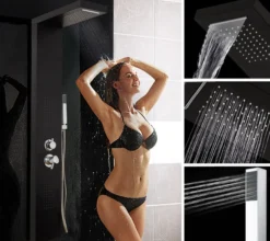 Duschpaneel CASCATA - black