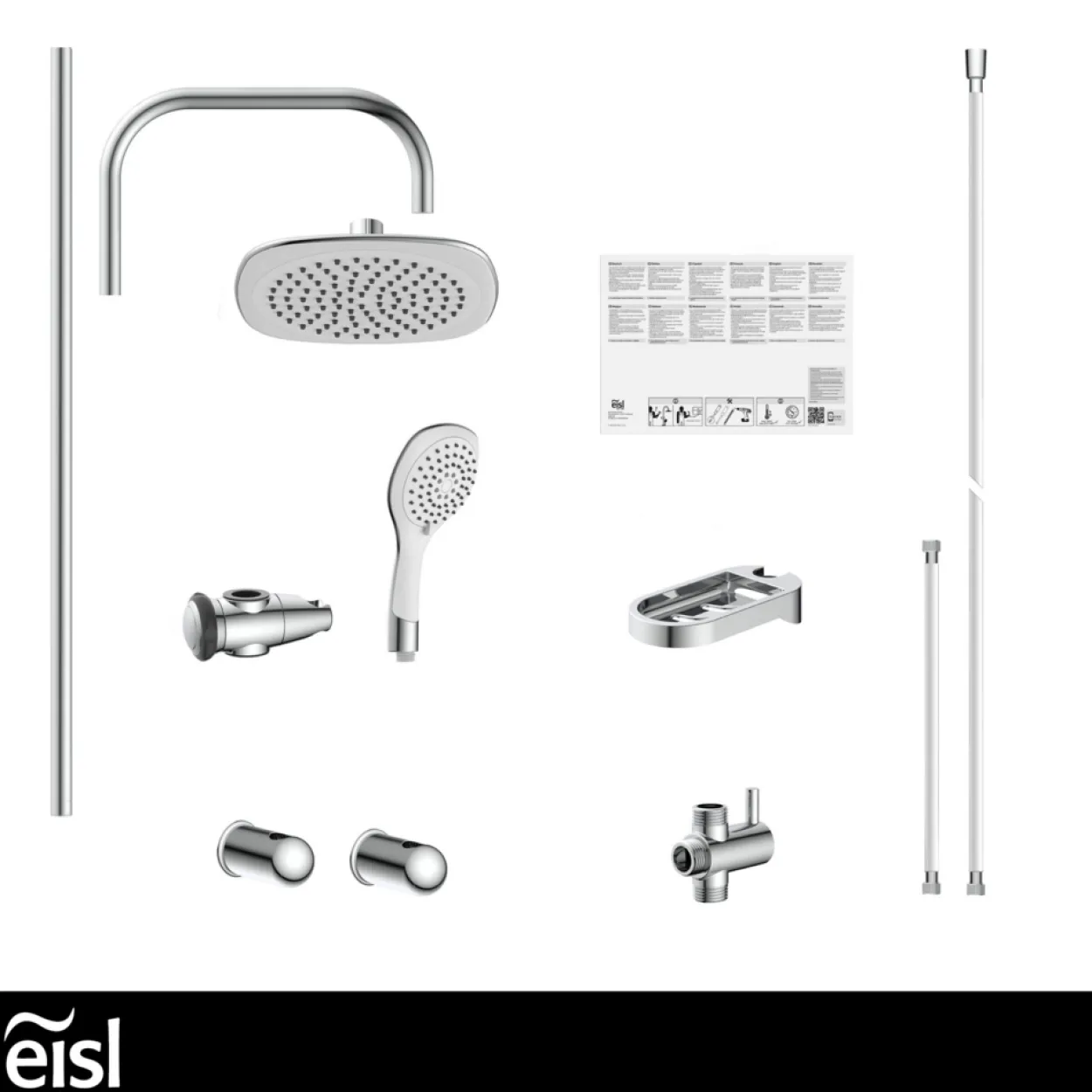 Duschset DUSCHTRAUM Chrom/Weiß