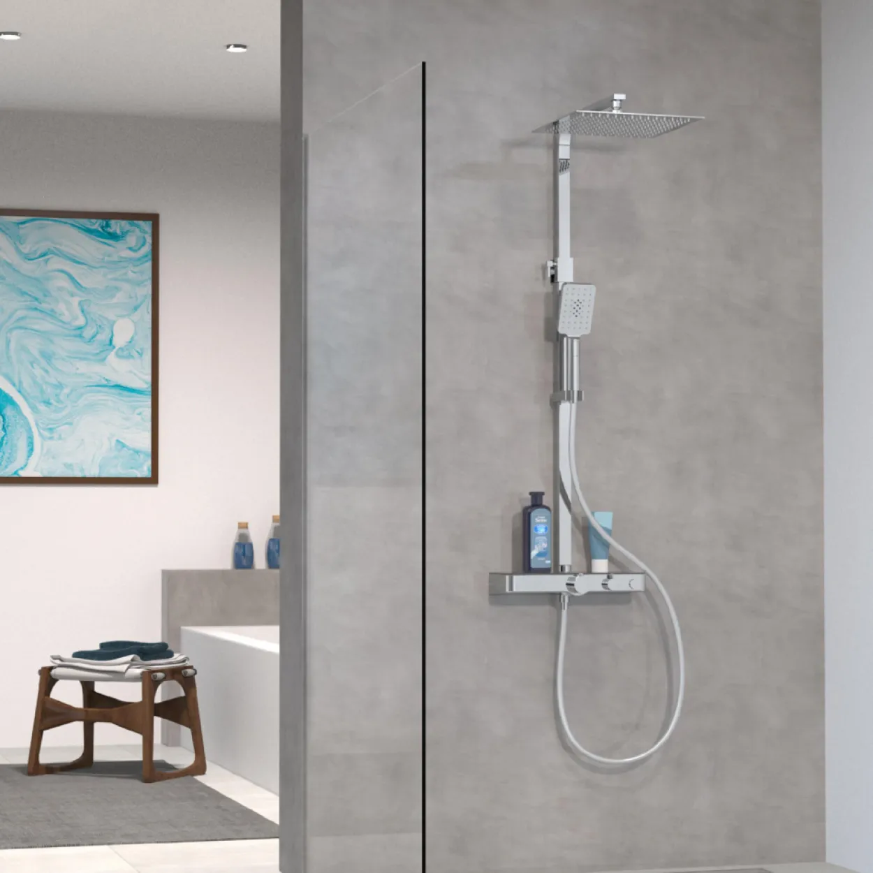 Duschset OCEAN Chrom/Anthrazit