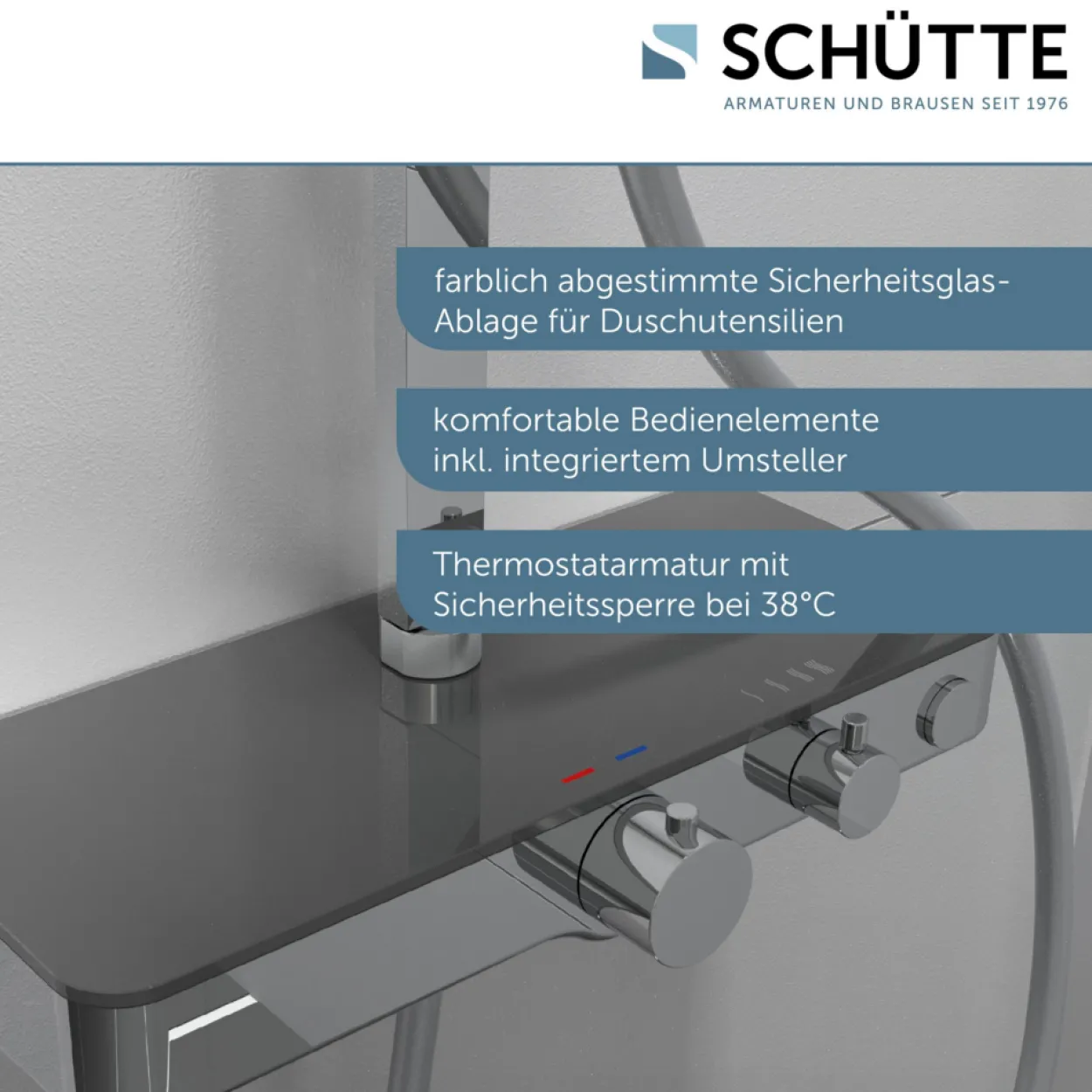 Duschset OCEAN Chrom/Anthrazit