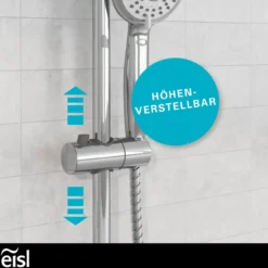 Duschset SOMMERREGEN, Regendusche ohne Armatur, Duschsystem, Handbrause mit 5 Funktionen