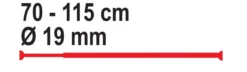 Duschvorhangstange Ø 19 mm ausziehbar von 70-115 cm poliert