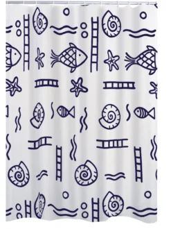 Duschvorhang Textil 240x180 cm Neptun blau