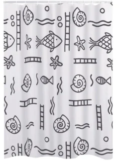 Duschvorhang Textil 120x200 cm Neptun grau