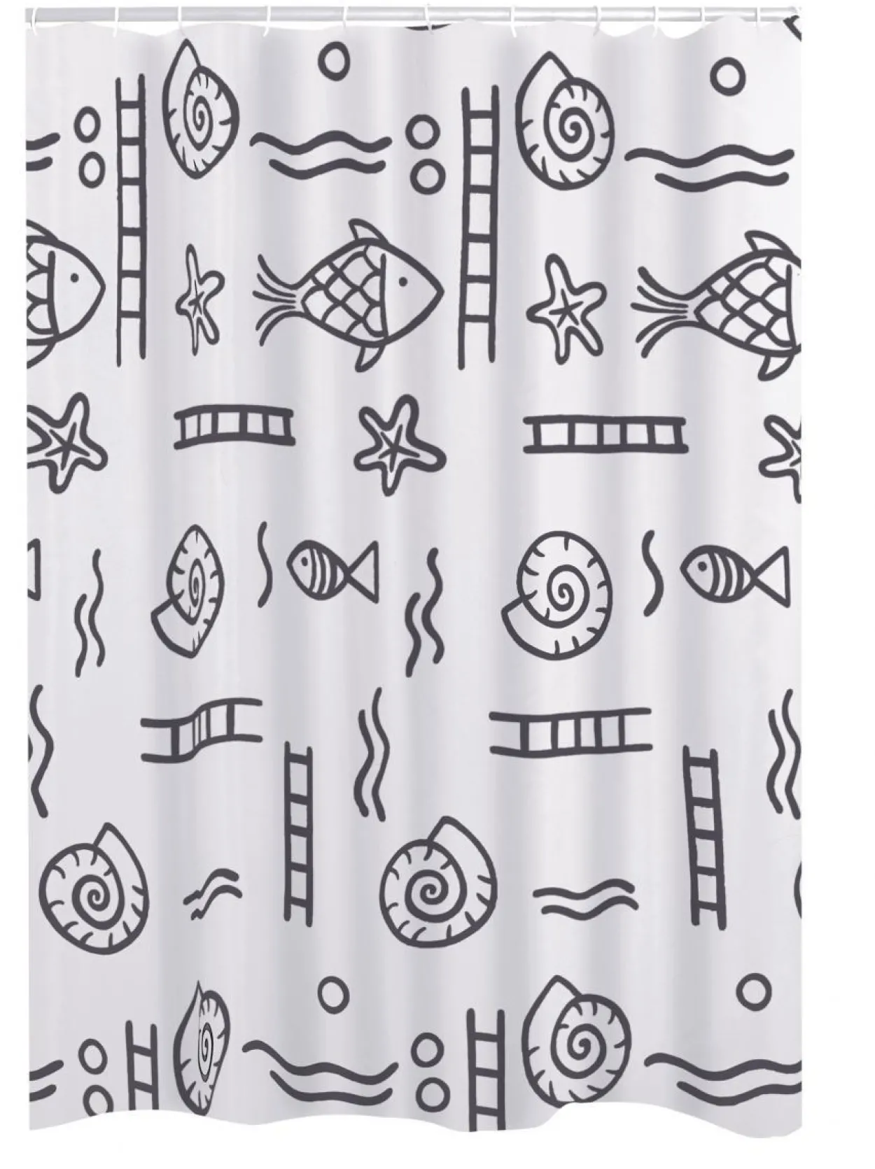 Duschvorhang Textil 120x200 cm Neptun grau