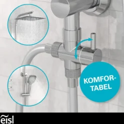 EASY DELUXE Überkopfbrause-Set, Chrom