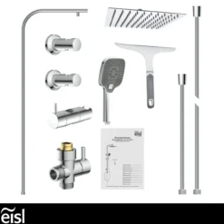 EASY DELUXE Überkopfbrause-Set, Chrom