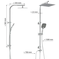 EASY DELUXE Überkopfbrause-Set, Chrom