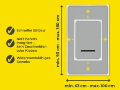 EASYmaxx Moskitonetz Dachfenster Magic Fit, ca. 100 x 160 cm - Weiß