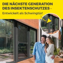 EASYmaxx Moskitonetz Schwingtür Magic Fit, ca. 115 x 270 cm - Anthrazit
