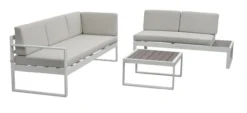 Ecklounge mit Tisch und Ablagetisch