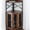 Eckregal, ca. 47,5 x 47,5 x 130 cm - Braun