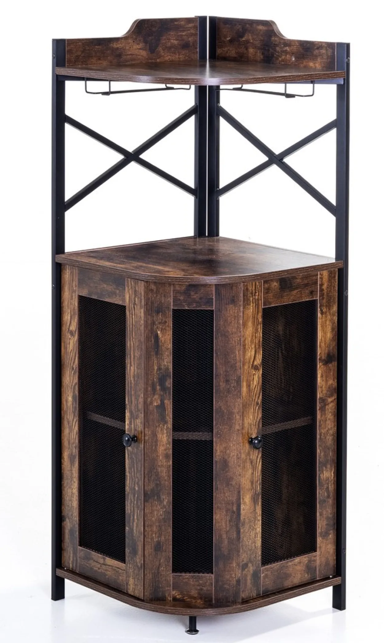 Eckregal, ca. 47,5 x 47,5 x 130 cm - Braun