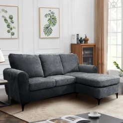 Ecksofa, ca. 207 x 142-78 x 96 cm - Grau