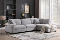 Ecksofa, ca. 308 x 207 x 91 cm - Hellgrau