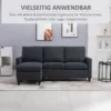 Ecksofa Couchgarnitur mit wendbarer Chaiselongue Dunkelgrau