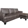 Ecksofa in Vintage Optik - Dunkelbraun