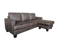 Ecksofa in Vintage Optik - Dunkelbraun